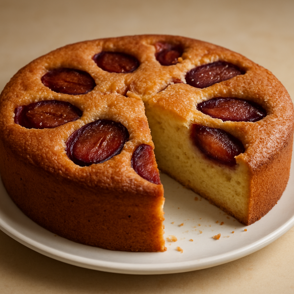 עוגת שזיפים וניל הונגרית אפויה חלקית