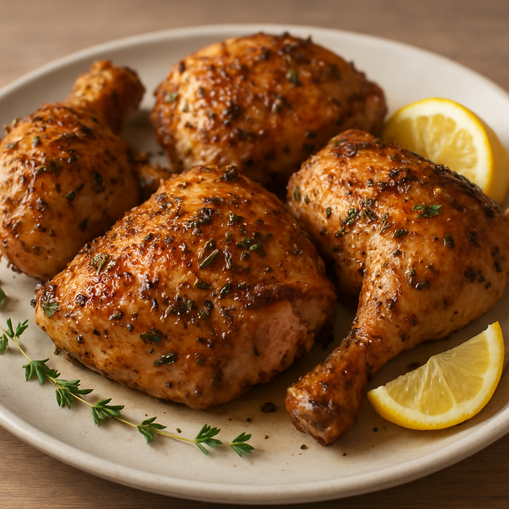 עוף אלפיני עם עשבי תיבול ושמן קוקוס