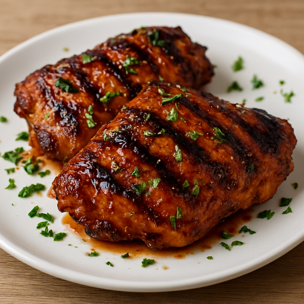 עוף ברביקיו על הגריל עם גלז' דבש וצ'יפוטלה (פירוק)