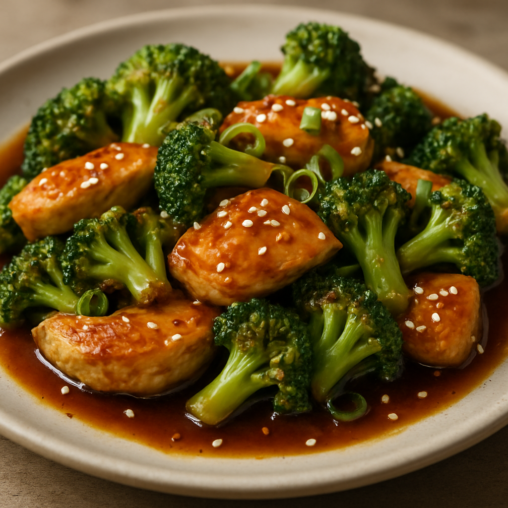 עוף וברוקולי מוקפצים בשמן קוקוס וקאנטונזי