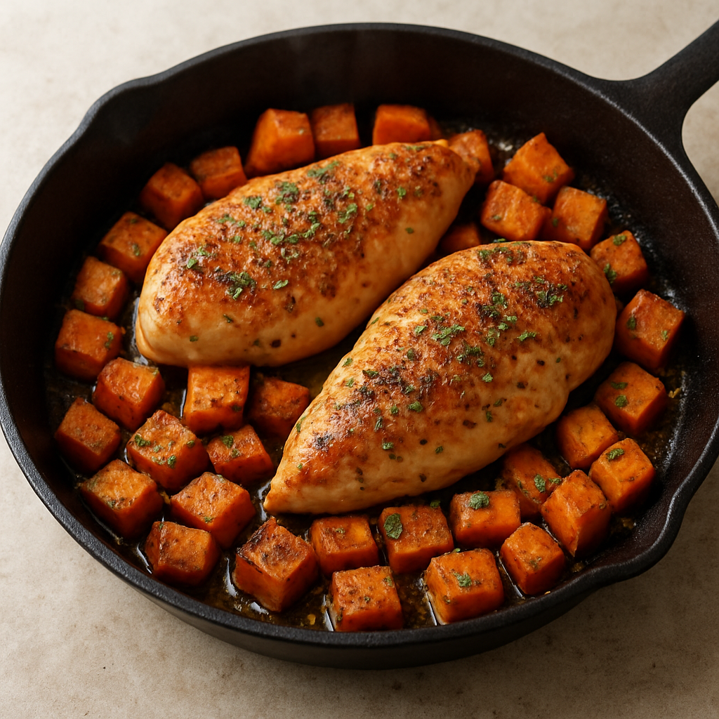 עוף בזעתר ובטטות אפוי בתבנית ברזל