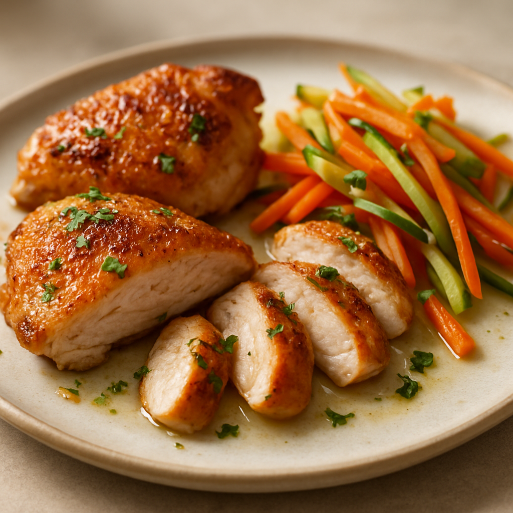 עוף צרוב עם ירקות כבושים קלים