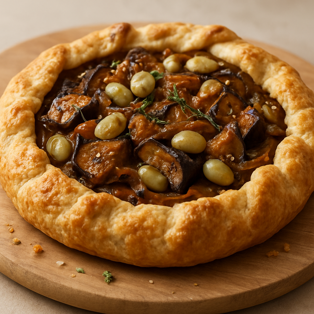 פאי ירקות קירמול איטי עם שעועית לימה