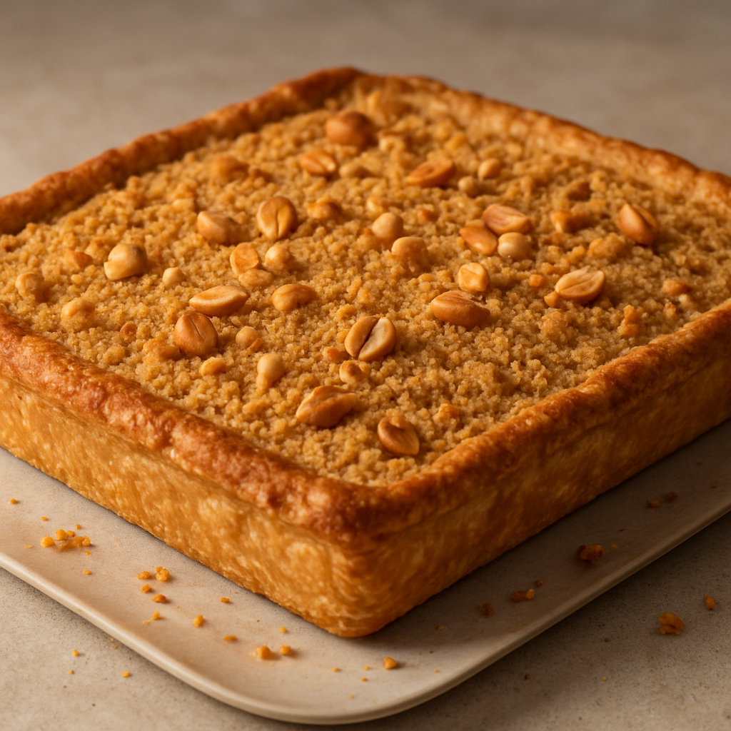 פאי עוף קראנץ׳ קנייתי עם ציפוי בוטנים