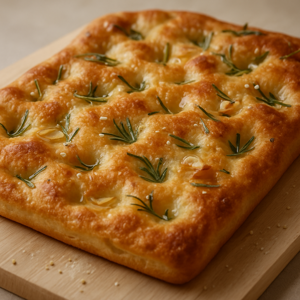 פוקאצ'ה רוזמרין ושום על אבן שמוט