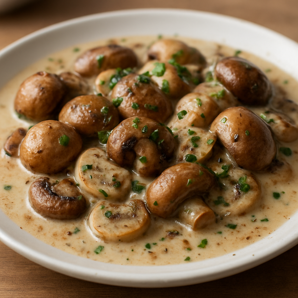 פטריות בשמנת פולניות במחבת