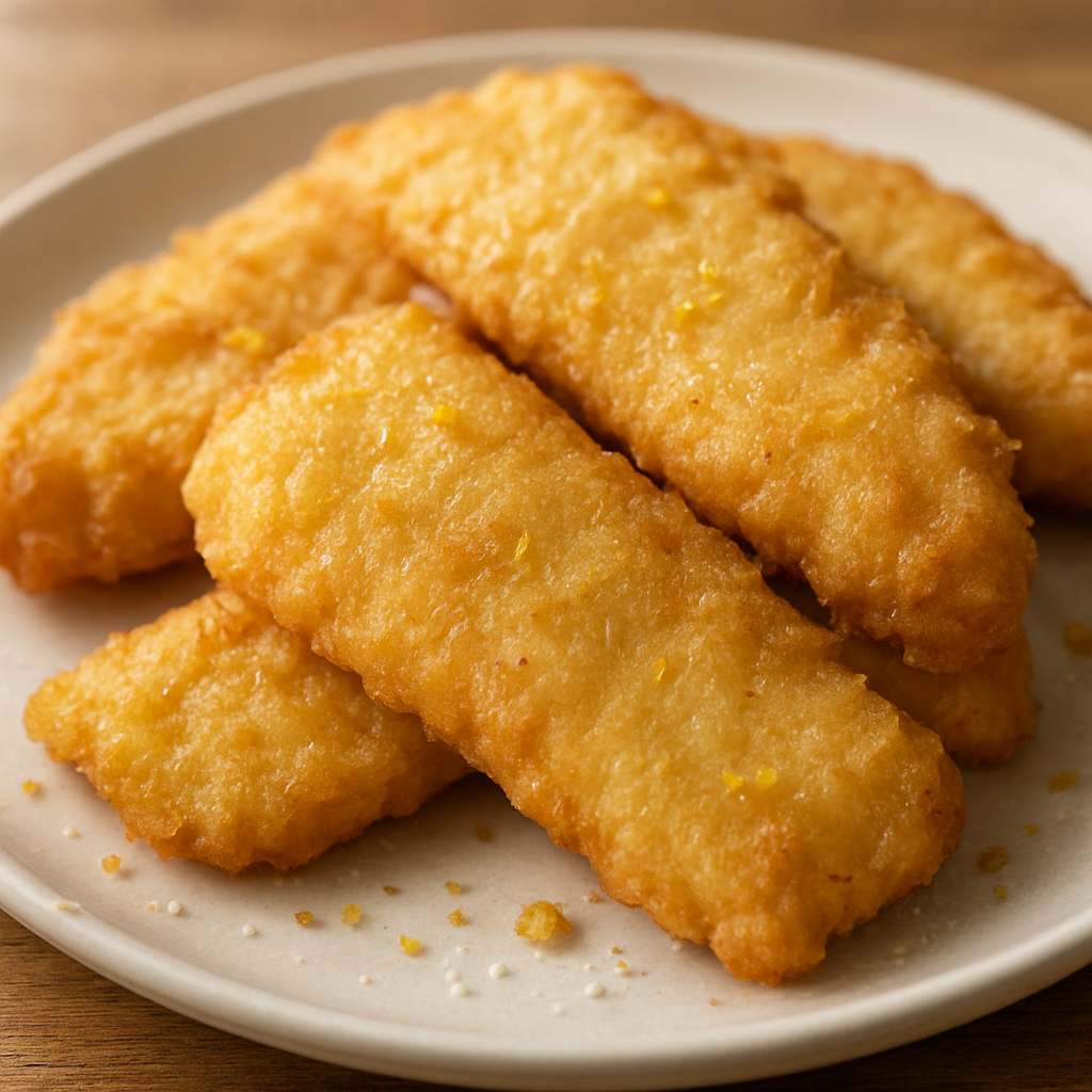 פילה דג מטוגן בקורנפלור ונגיעת לימון קולומביאנית