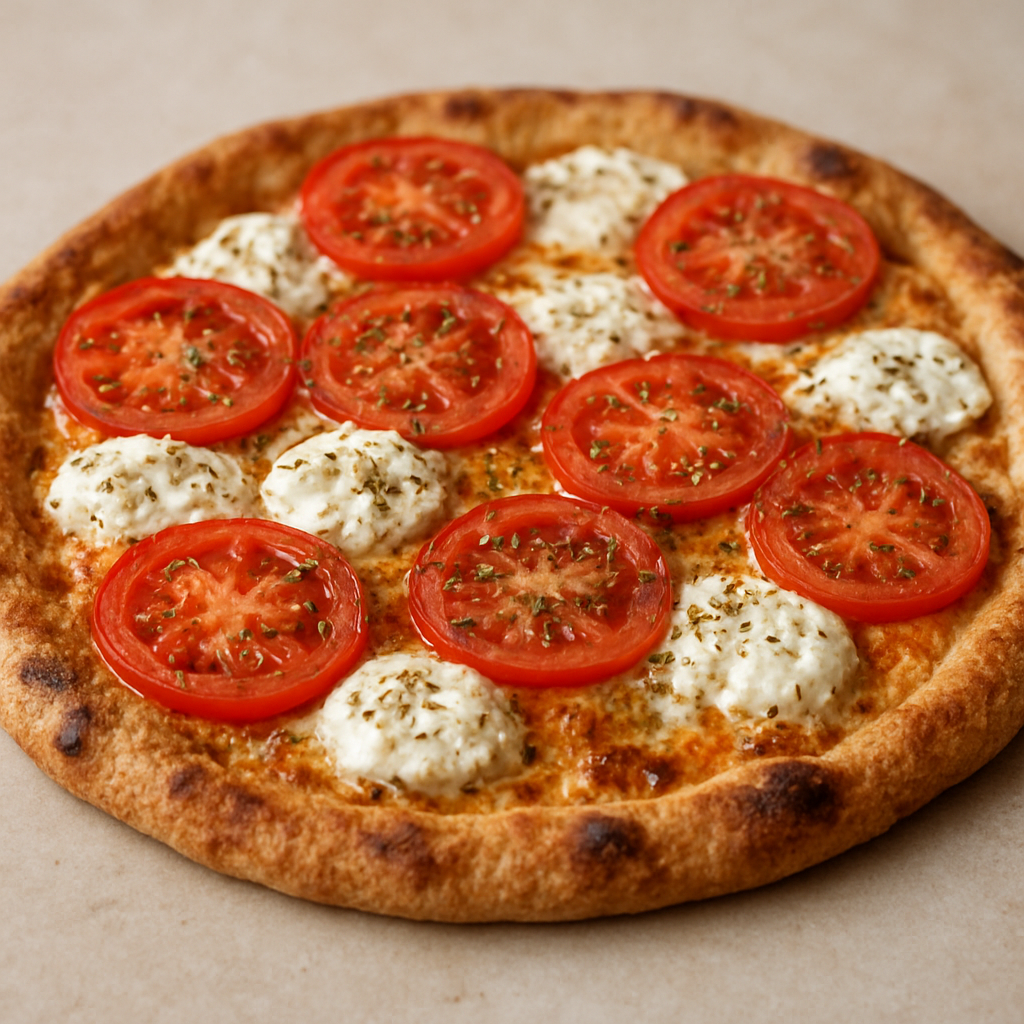 פיצה דקה עם בצק חיטה מלא וזעתר בתבנית ברזל