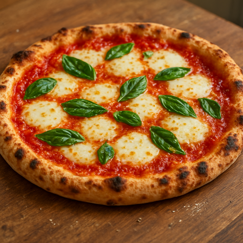 פיצה מרגריטה על אבן שמוט