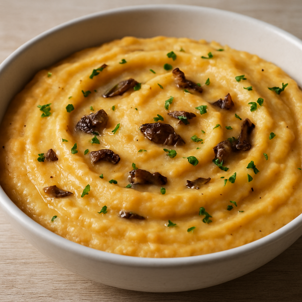 פירה שורשים עשיר עם פורצ'יני