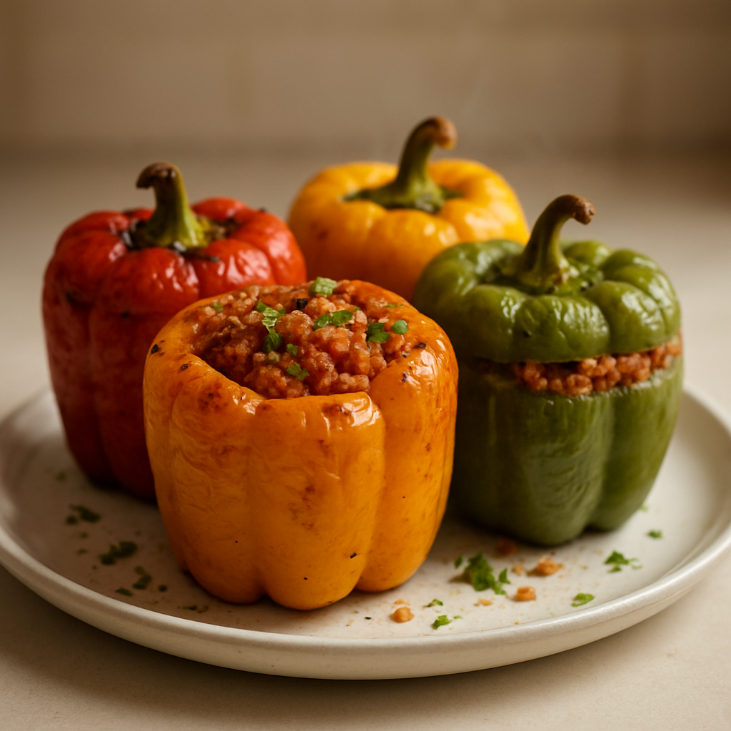 פלפלים ממולאים בסגנון הונגרי בשקית אפייה