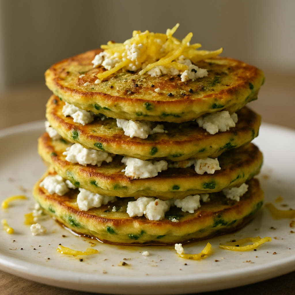 פנקייק מלוח עם גבינת עיזים ועשבי תיבול