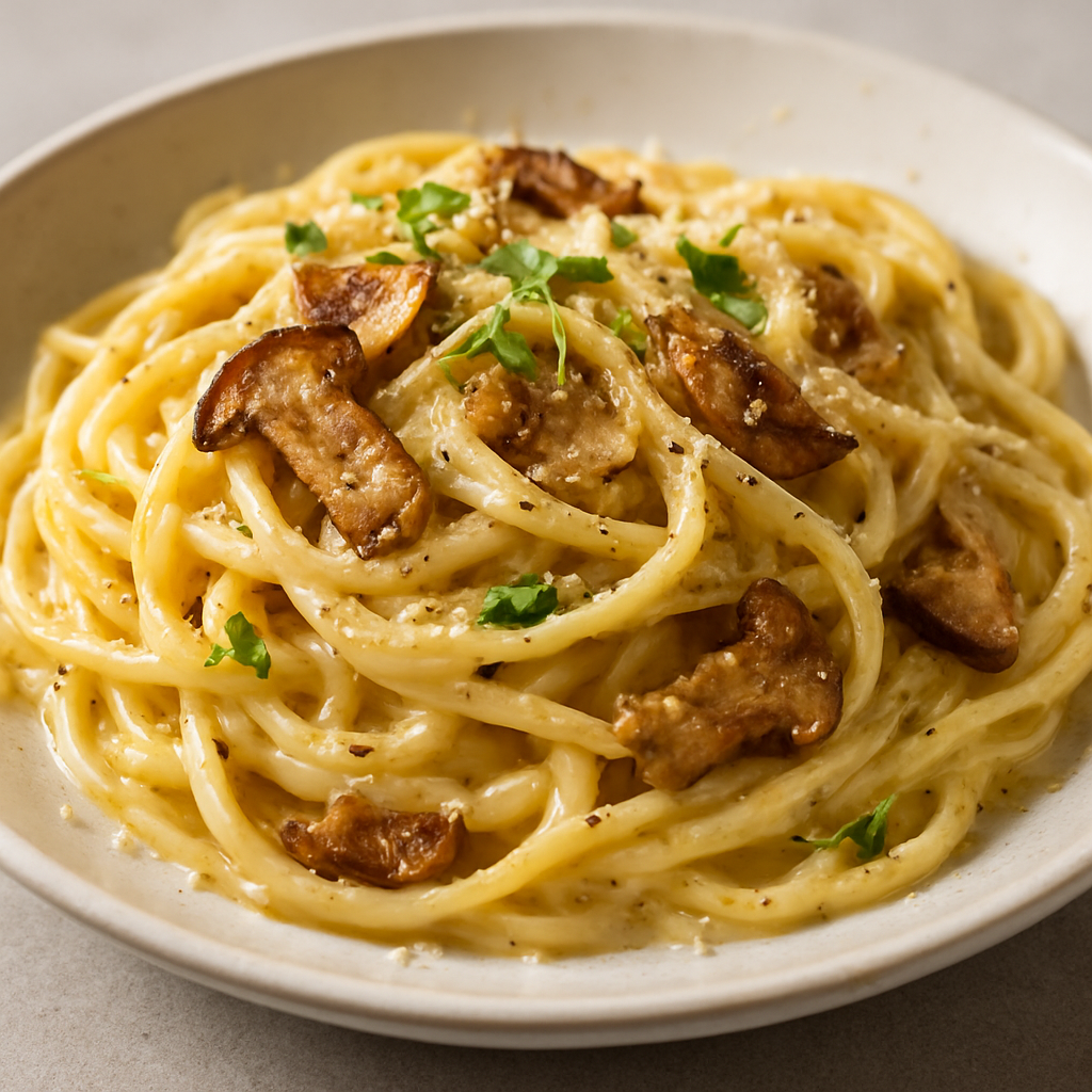 פסטה לימונית עם פורצ'יני ופרמזן