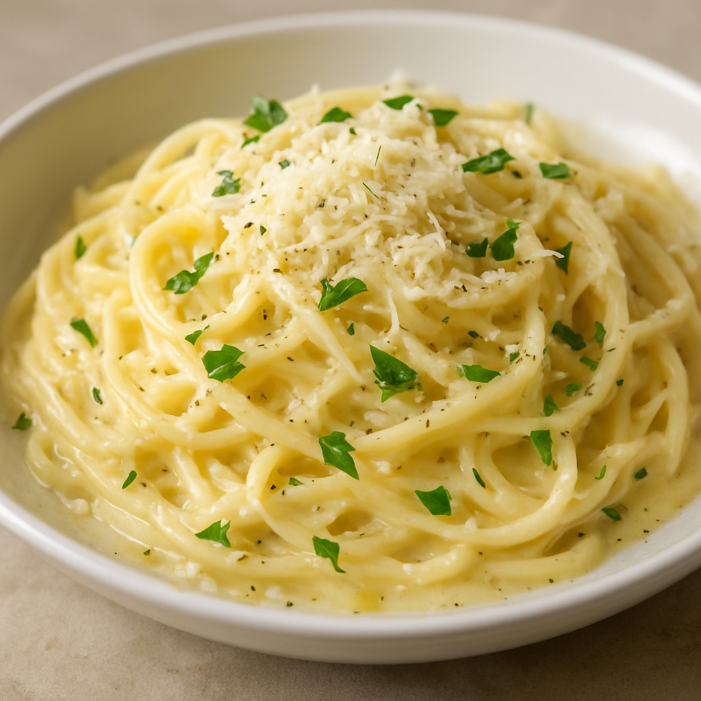 פסטה לימונית בשמן זית ופרמזן