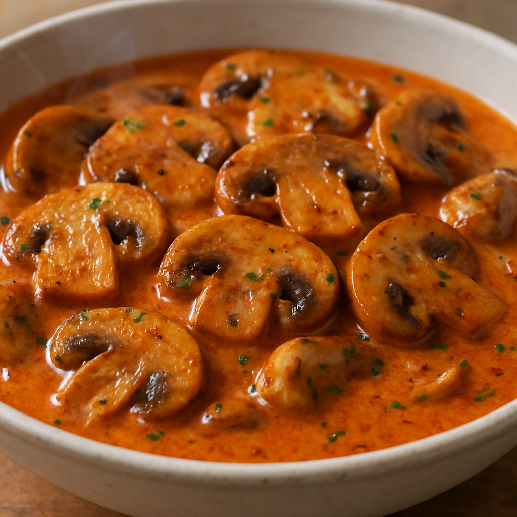 פפריקש צמחוני עם פטריות ושמנת בשקית