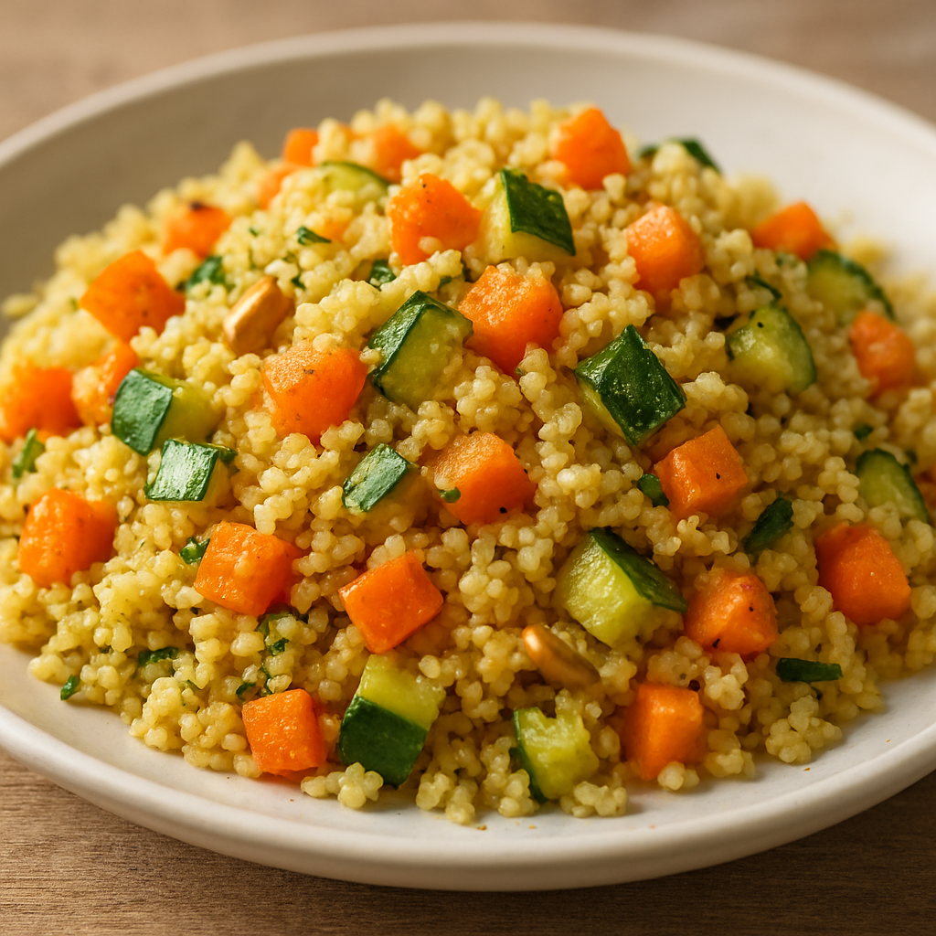 קוסקוס בדואי מהיר עם ירקות מוקפצים