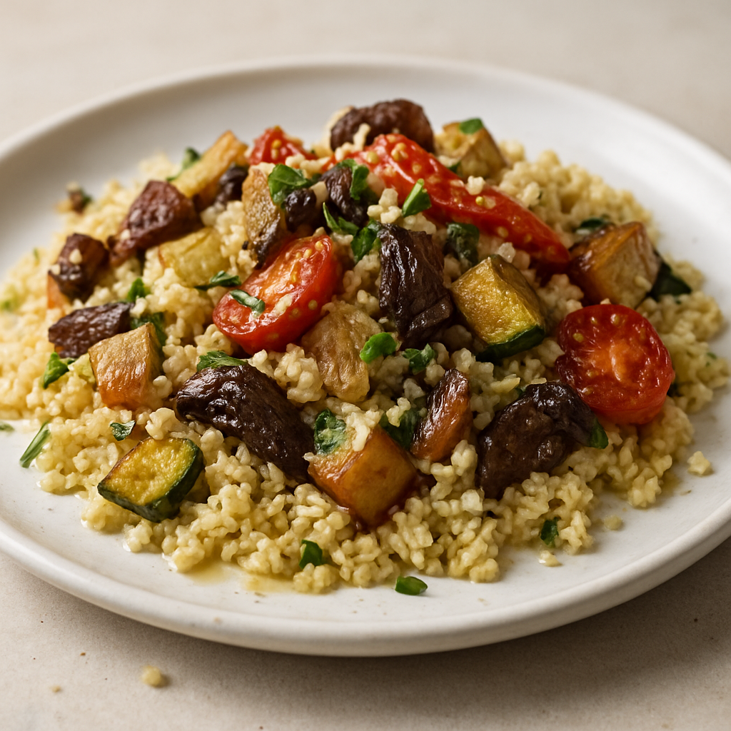 קוסקוס ירקות צבעוני עם פורצ'יני