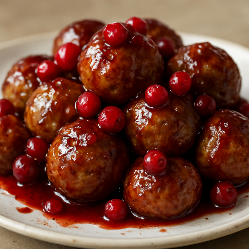 קציצות בקר בזיגוג חמוציות חמוץ-מתוק