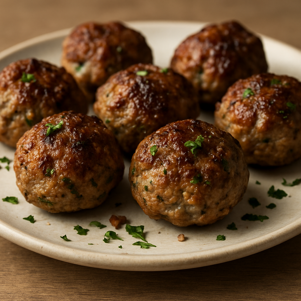 קציצות בשר בעשבי תיבול במעבד מזון