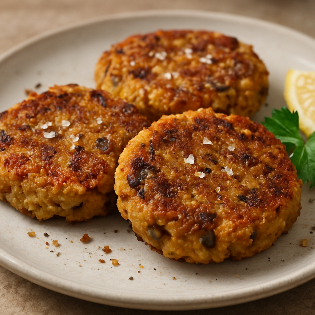 קציצות חומוס ופטריות פורצ'יני