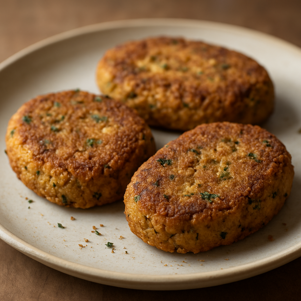 קציצות עדשים אפויות עם השרייה ותוספת פטריות אופציונלית