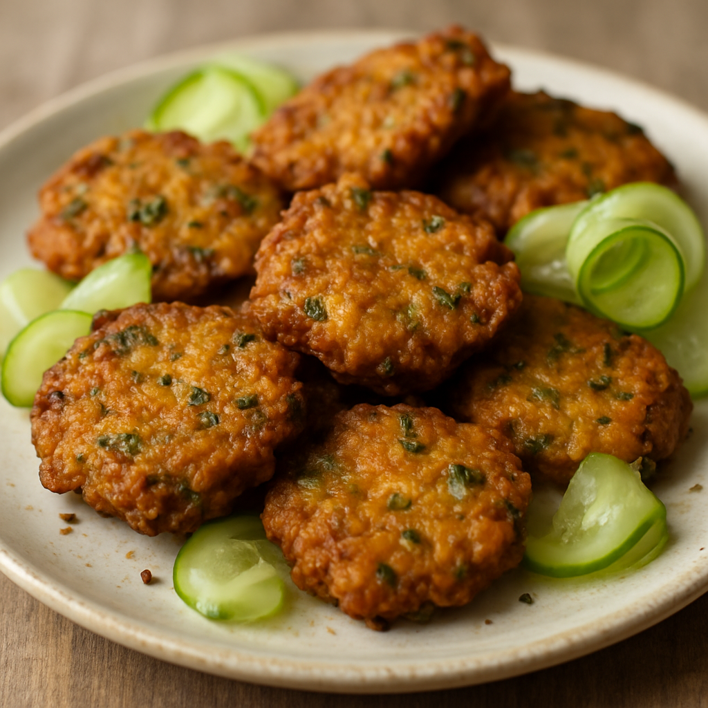 קציצות עדשים עם חמוצי מלפפון עדינים