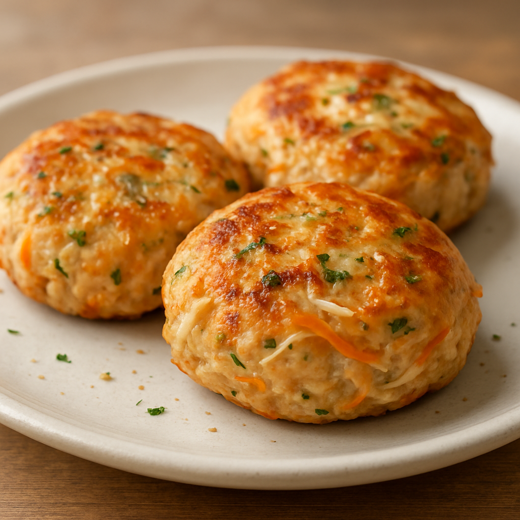 קציצות עוף אפויות וסלט כרוב פרוס דק