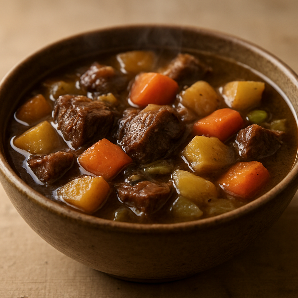 קרבונדה בקר עם ירקות מקורמלים