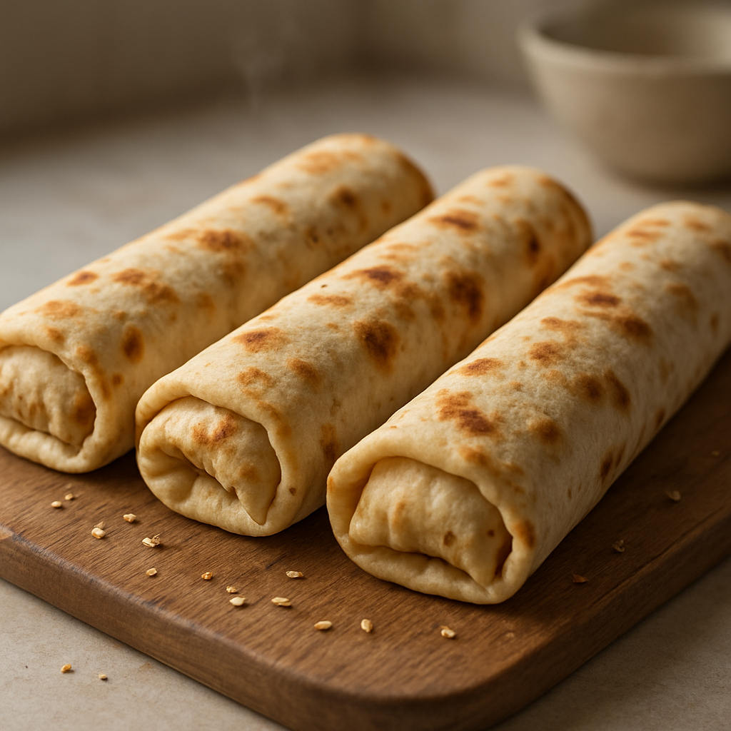 רול קאטי ביתי במילוי ירקות ועדשים עם קיפול עדין