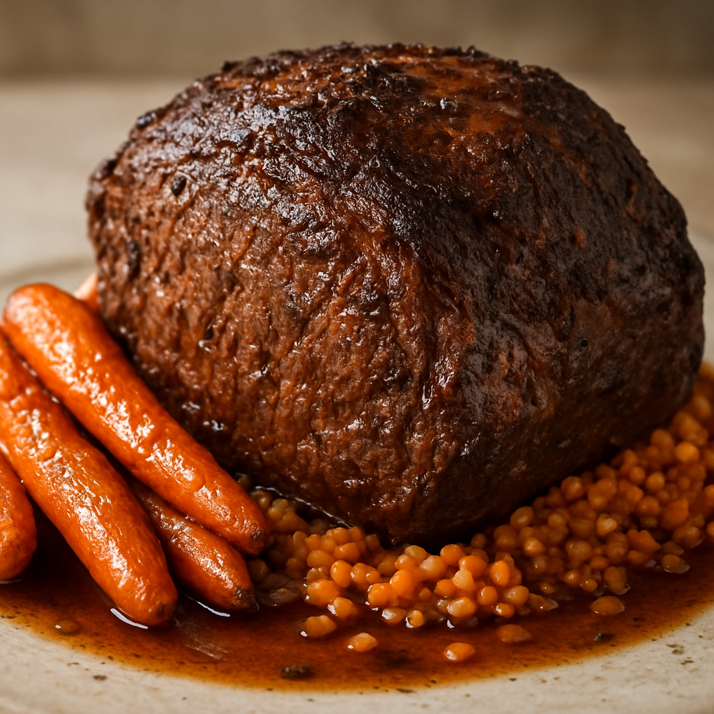 רוסטביף הולנדי צלוי עם עדשים כתומות