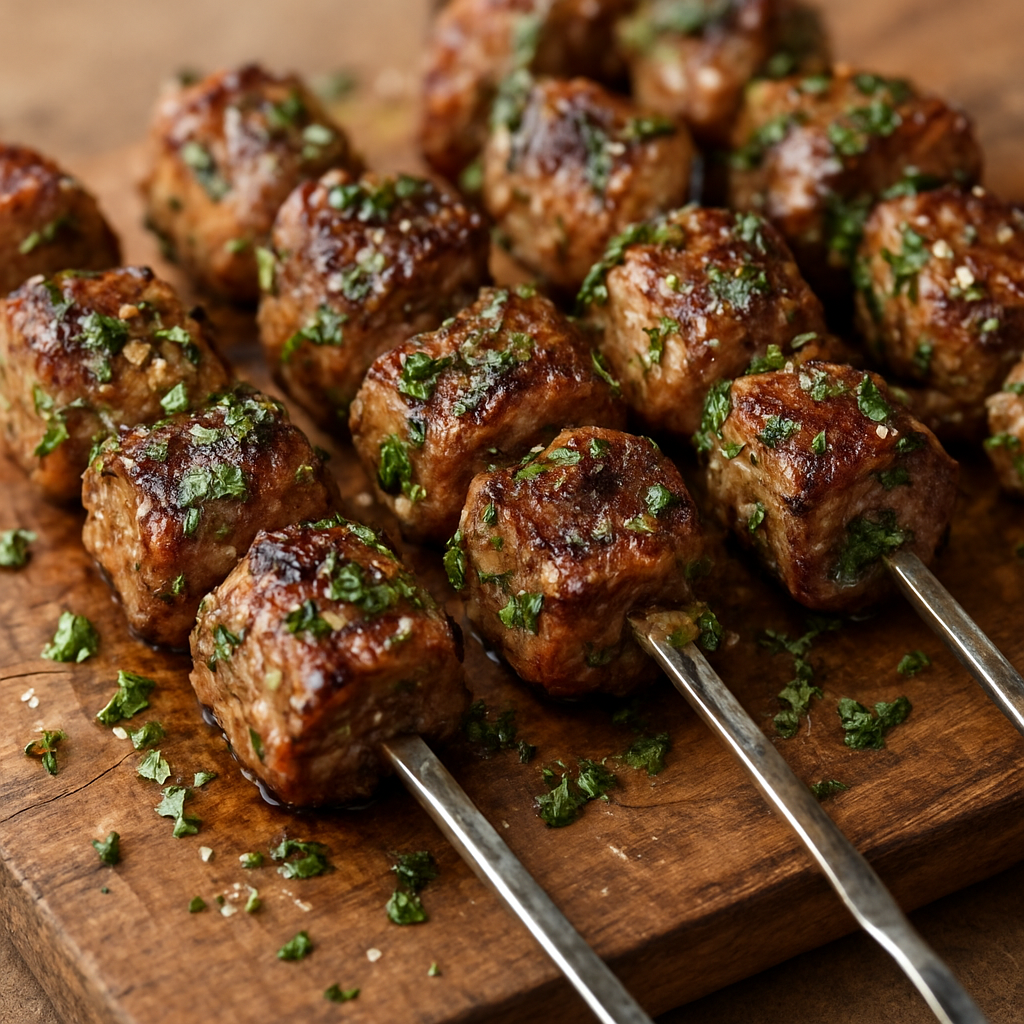 שיפודי טלה גריל עם הברשה של שמן ועשבים