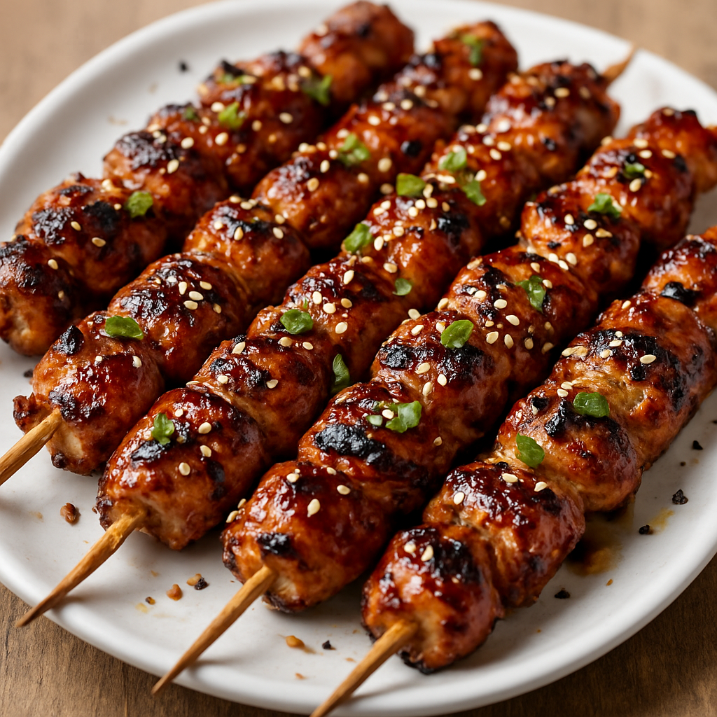 שיפודי יאקיטורי עוף במרינדת גינגר וסומסום