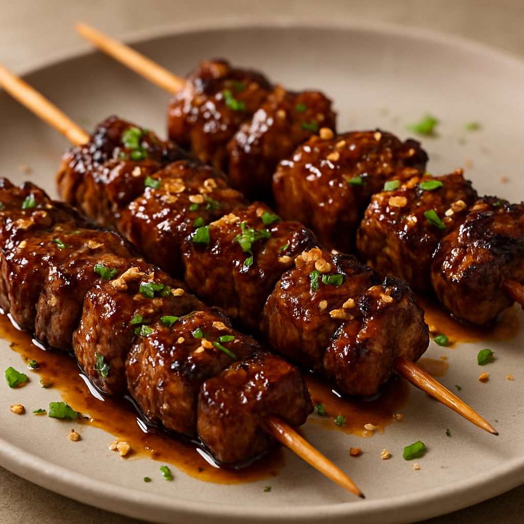 שיפודי סויה ניגריים עם ויניגרט לימוני