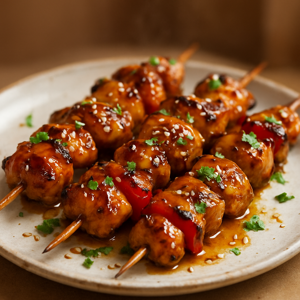 שיפודי סוסאטיס בזיגוג אפרסק-צ'אטני