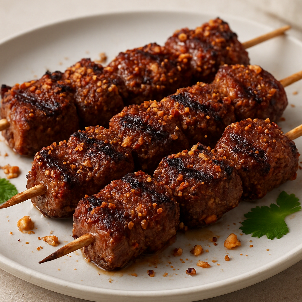 שיפודי צינצינגה בשר בסגנון גנאי מעושן