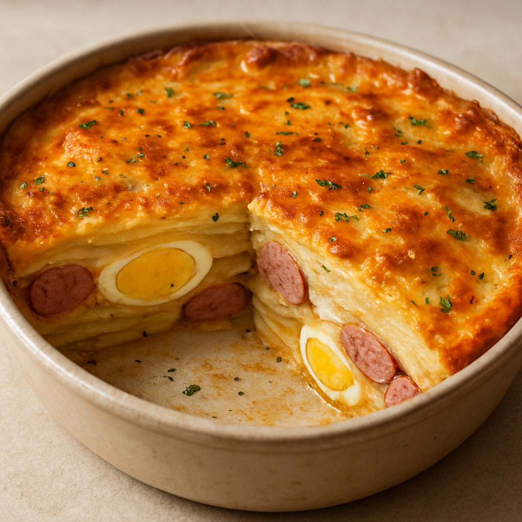 שכבות תפוחי אדמה ונקניק הונגרי (רקוט קרומפל)