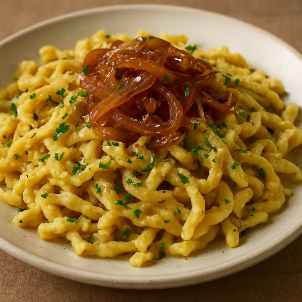 שפצלה אלפינית בחמאת עשבים ובצלים מקורמלים