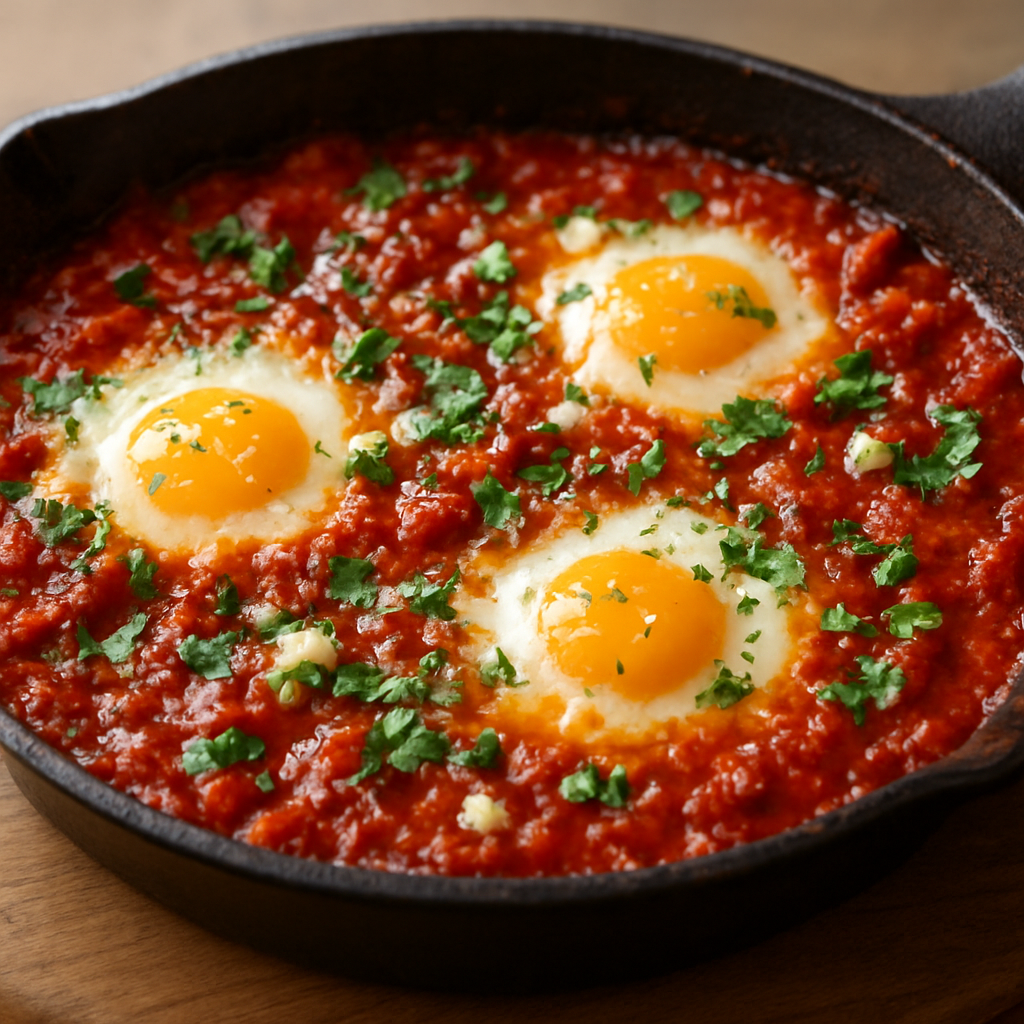 שקשוקה אדומה עם תבלינים טריים