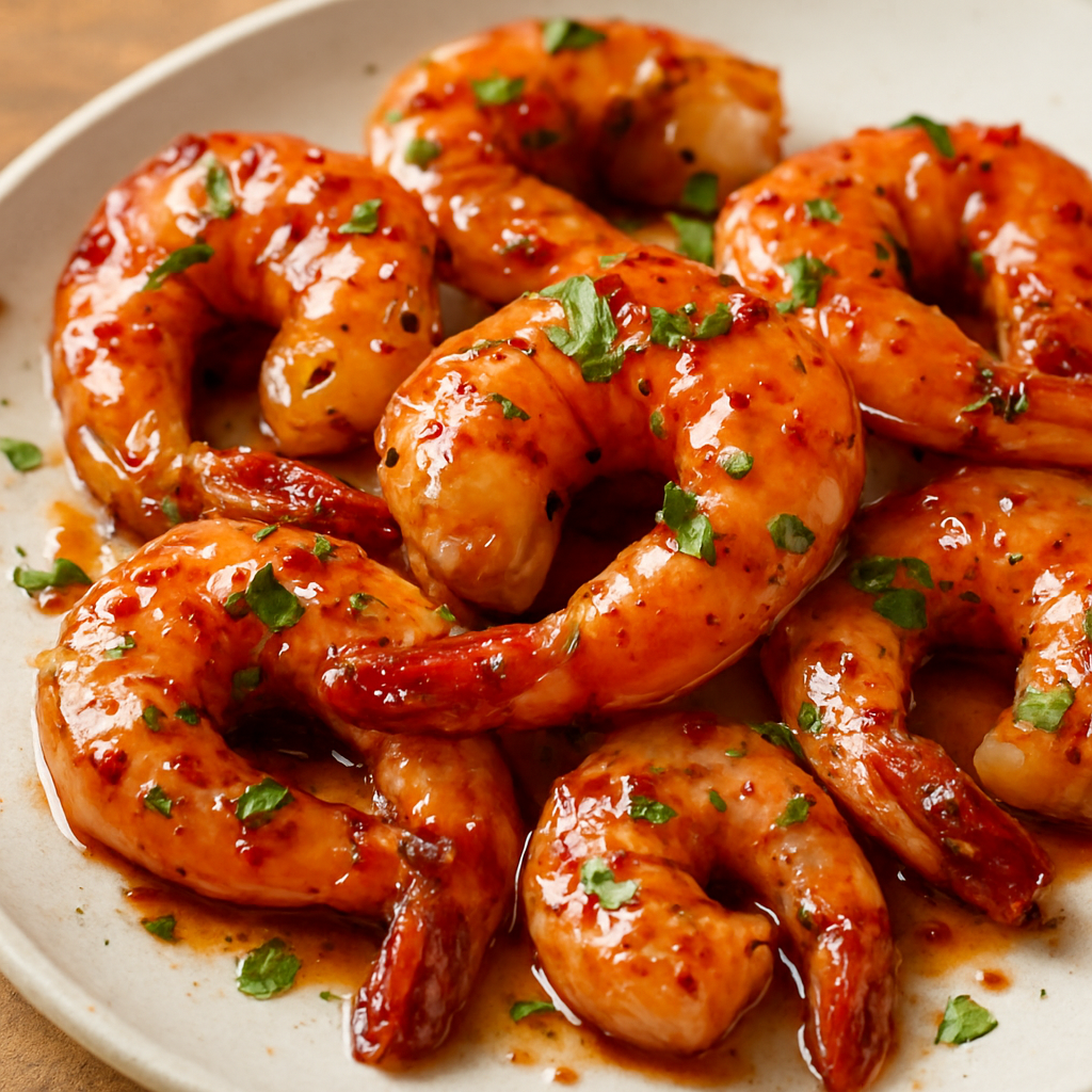 שרימפס בזיגוג דבש-צילי חריף עדין