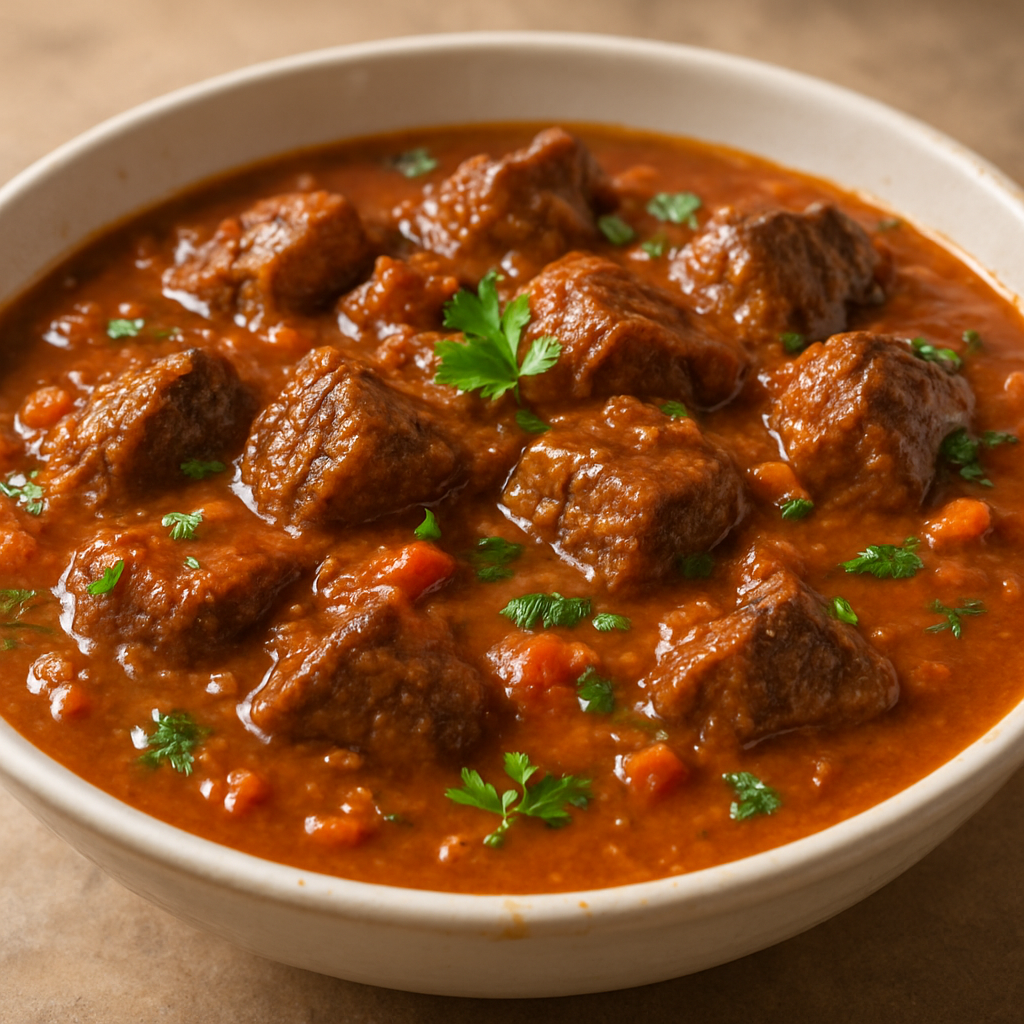 תבשיל בקר צרוב ברוטב בוטנים סודני