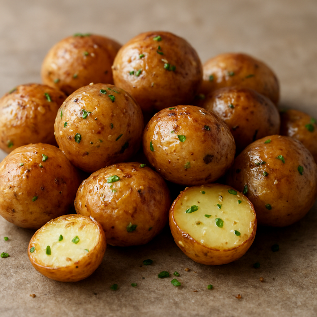 תפוחי אדמה קטנים צלויים בחמאה ועשבי תיבול