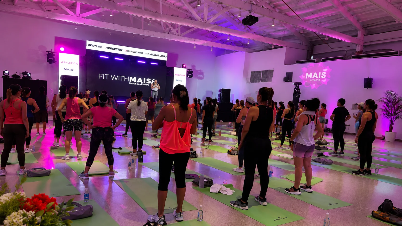 Participantes disfrutan una activación de bienestar junto a Bodynatur en All Star Fitness