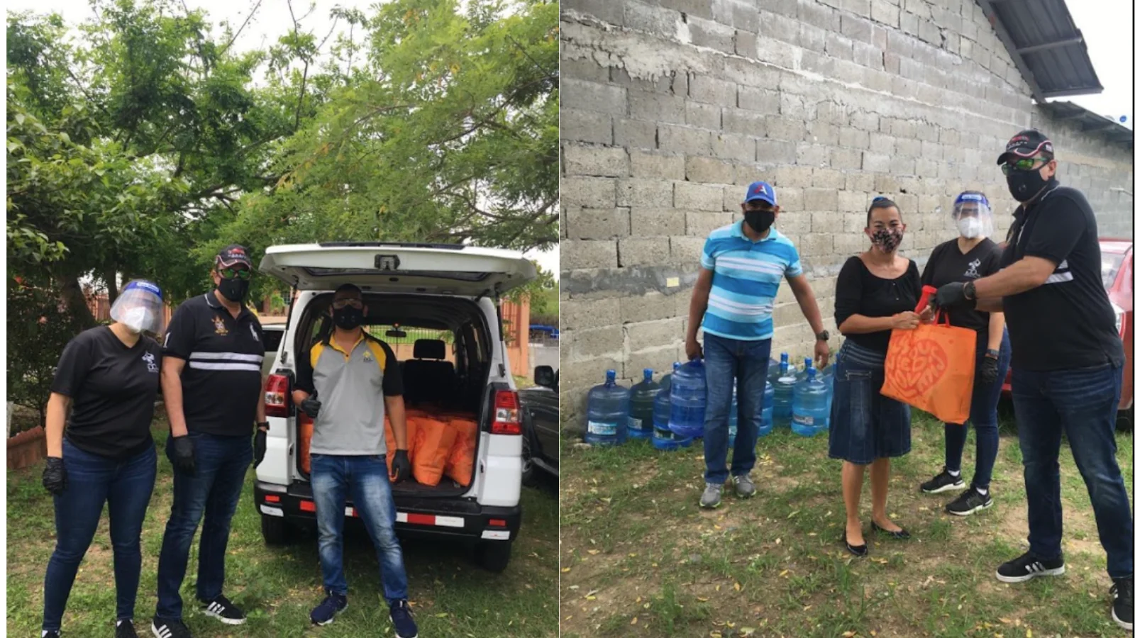 Familias de Tanara recibiendo apoyo solidario durante la pandemia de COVID-19