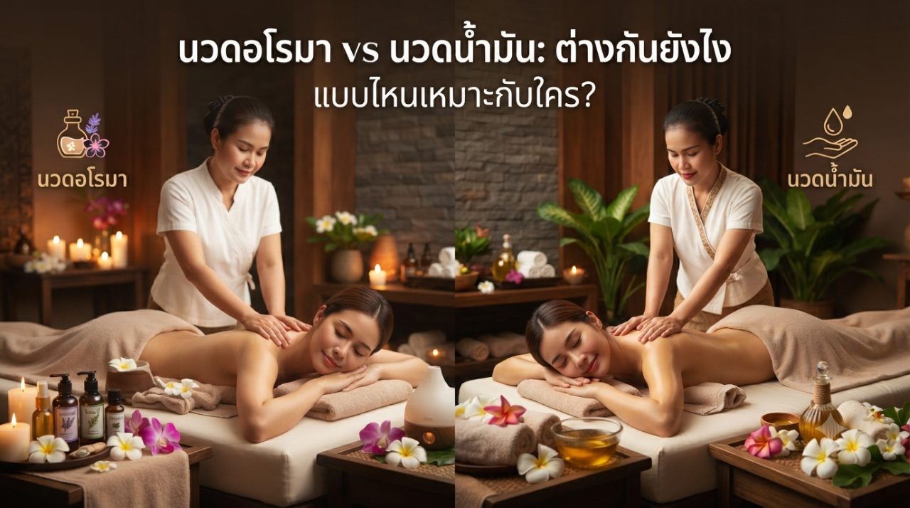 นวดอโรมากับนวดน้ำมัน ต่างกันยังไง? แบบไหนเหมาะกับคุณ
