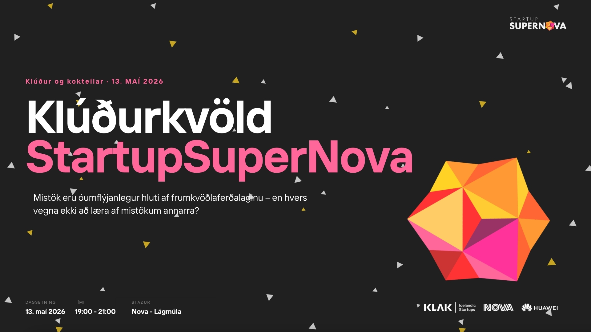 Klúðurkvöld Startup SuperNova 2026
