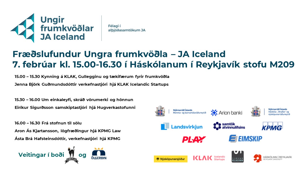 Ungir frumkvöðlar - fræðslufundur í Háskólanum í Reykjavík