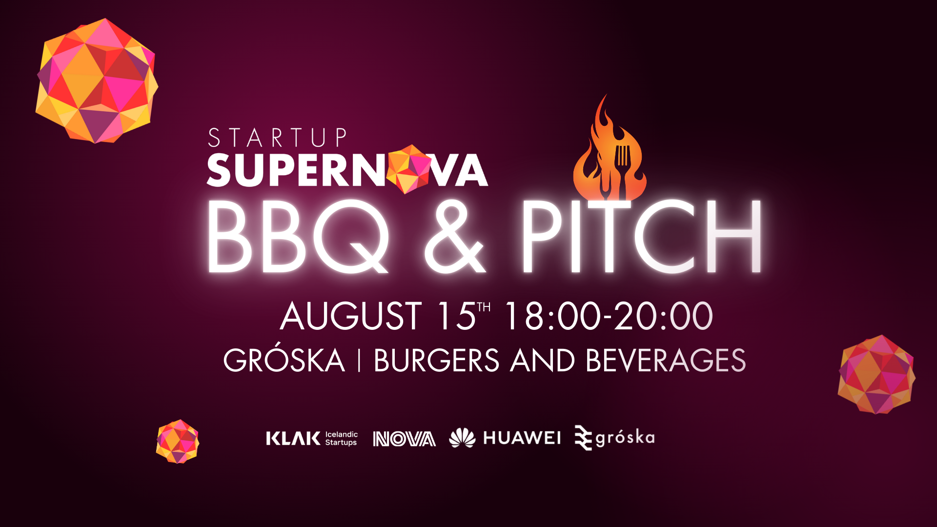 Startup SuperNova BBQ & PITCH í Grósku