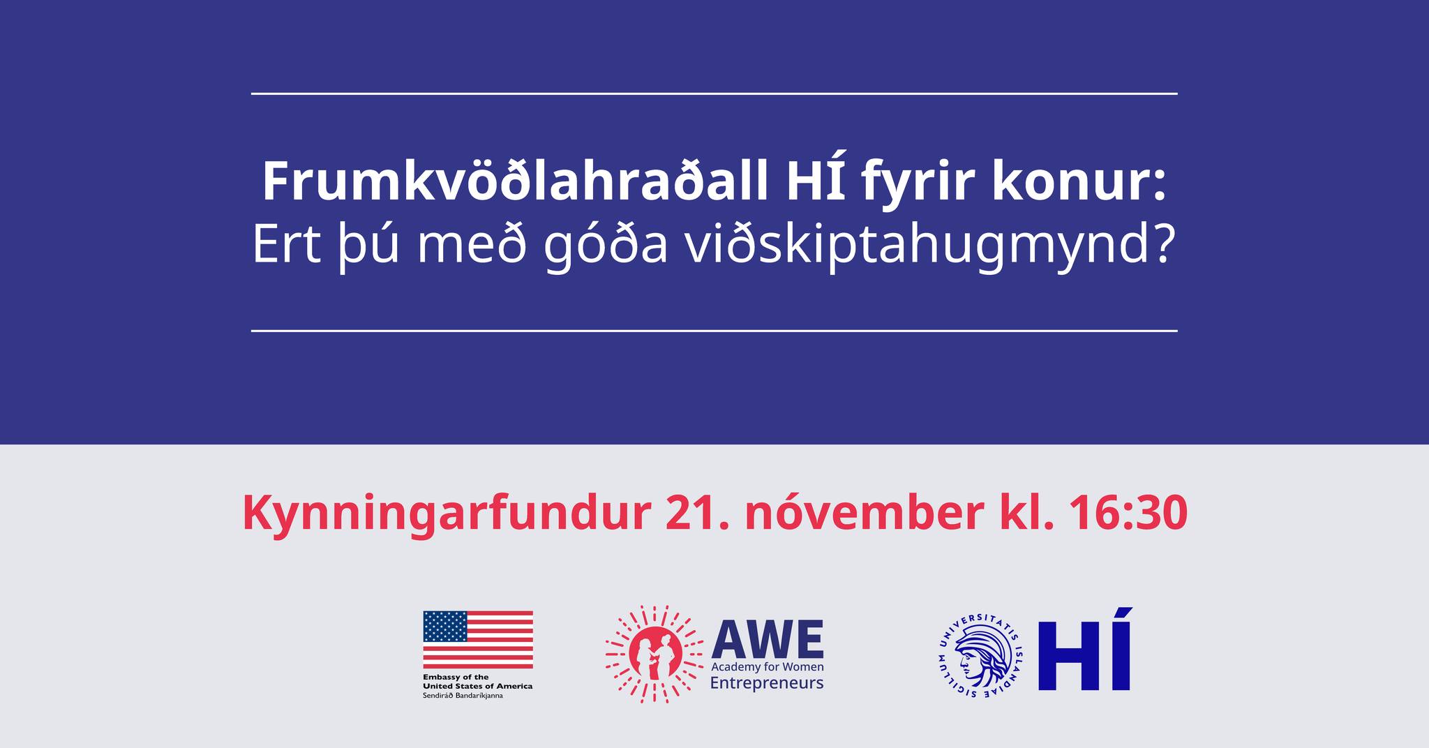 Kynningarfundur um frumkvöðlahraðal HÍ - AWE