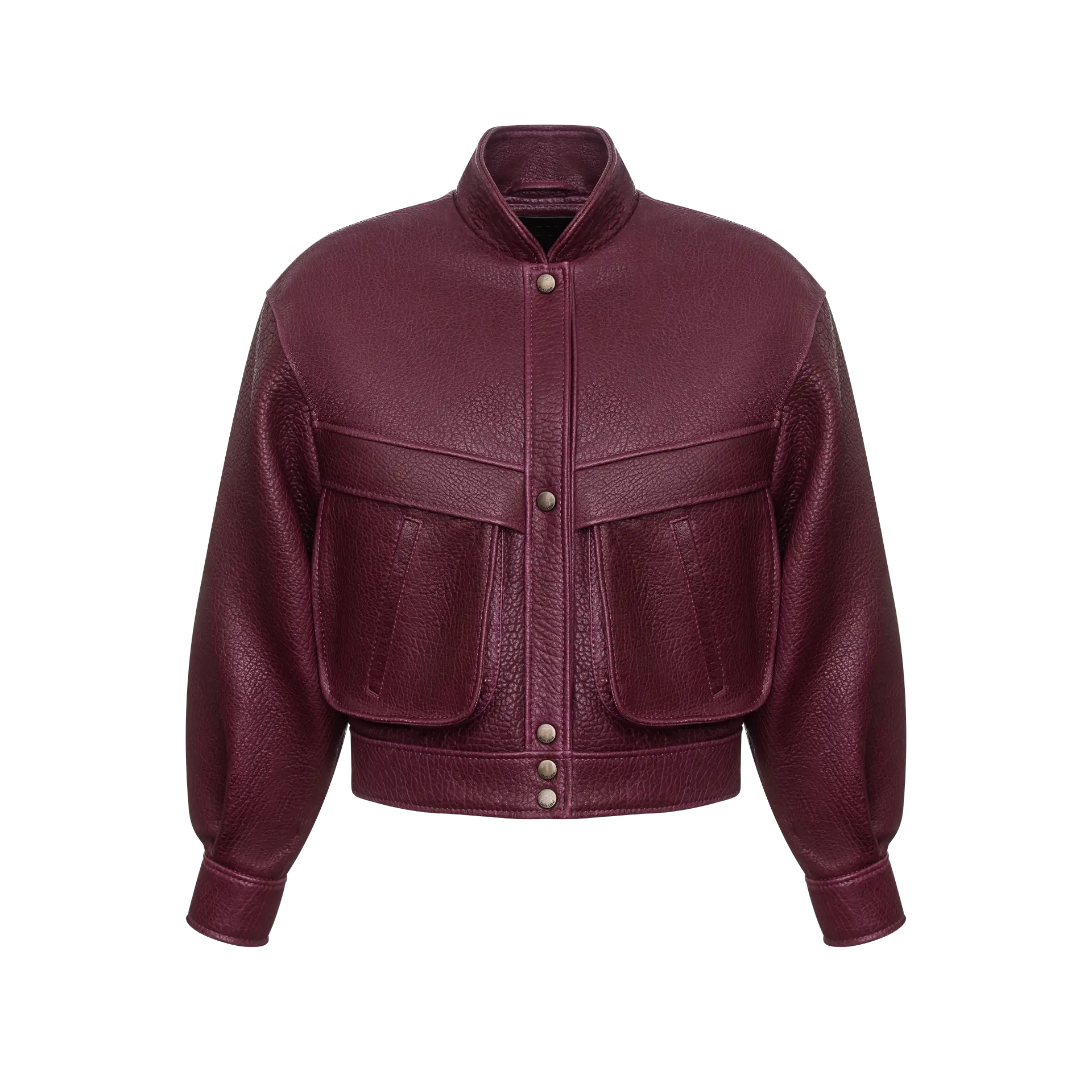 Oversized jacket with large pockets and neck stand