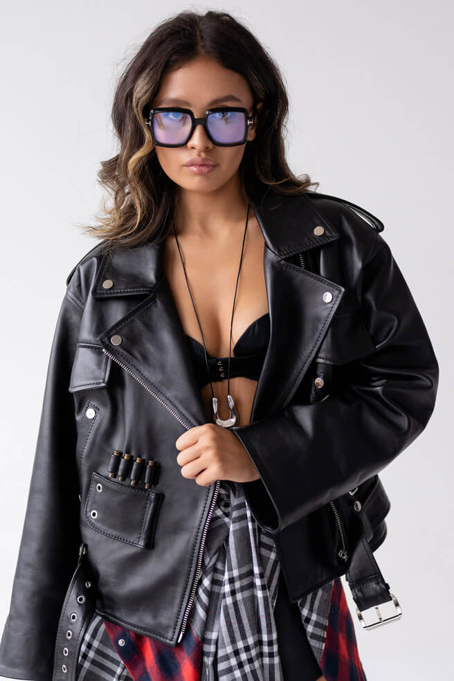 Long oversized jacket with wide sleeves